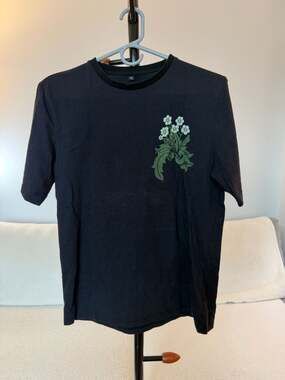Designer Inspired Loewe William Morris Fox & Flowers Graphic T-Shirt Black
